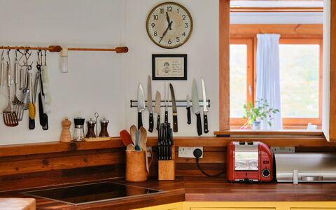 The Cuddy: Wood, Kitchen, Countertop, Kitchen Appliance, Wood Stain, Cabinetry, Room, Small Appliance