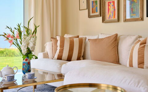 The Coast House: Furniture, Interior Design, Couch, Living Room, Yellow, Throw Pillow, Room, Home, Cushion, Textile