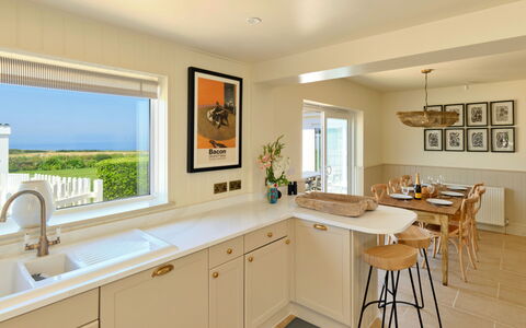 The Coast House: Furniture, Interior Design, Flooring, Wood, Countertop, Ceiling, Floor, Cabinetry, Kitchen, Lighting