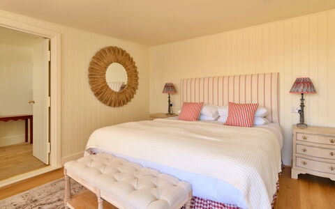 The Coast House: Bed, Furniture, Bedding, Bedroom, Interior Design, Bed Sheet, Wood, Floor, Flooring, Linens