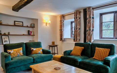 Town Farm Cottage: Furniture, Interior Design, Couch, Wall, Flooring, Wood, Room, Floor, Living Room, Table