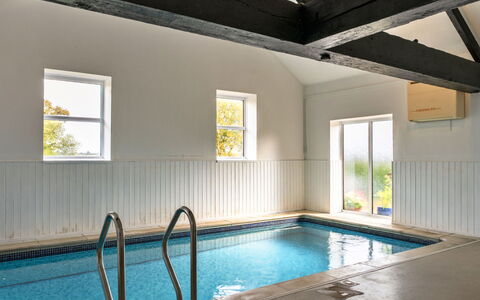 Halcyon Cottage, Stowford: Flooring, Floor, Ceiling, Swimming Pool, Hardwood, Daylighting, Wood Stain, Design, Wood Flooring, Plank
