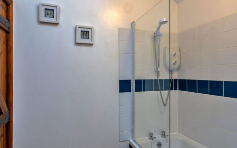 Tarquol Cottage, Stowford: Plumbing Fixture, Bathroom, Flooring, Floor, Plumbing, Interior Design, Shower, Tap, Shower Head, Tile
