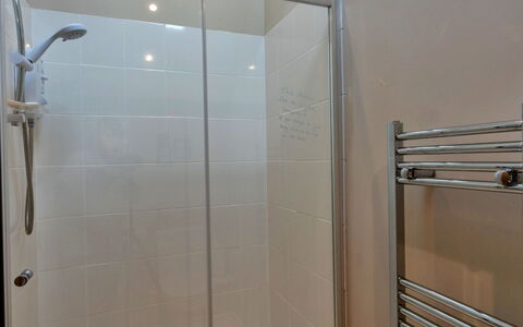 Marsh Cottage: Plumbing Fixture, Shower Head, Shower, Flooring, Bathroom, Plumbing, Floor, Shower Door, Shower Panel, Glass