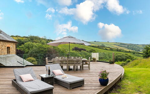 Coulscott Old Barn: Furniture, Wood Flooring, Outdoor Furniture, Land Lot, Garden, Deck, Eco Hotel, Hardwood, Patio, Resort
