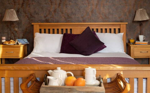 Coulscott House: Furniture, Bed, Bedroom, Wood, Interior Design, Bedding, Bed Sheet, Nightstand, Linens, Flooring