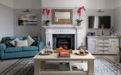 Coulscott Georgian House: Furniture, Interior Design, Flooring, Wall, Living Room, Hearth, Couch, Wood, Floor, Table