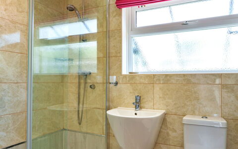 Paw'S Rest: Bathroom, Flooring, Plumbing Fixture, Interior Design, Floor, Wall, Toilet, Plumbing, Tile, Shower