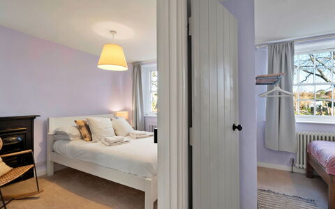 Horseshoe Cottage: Interior Design, Wall, Bedroom, Flooring, Floor, Bed, Furniture, Wood, Ceiling, Textile