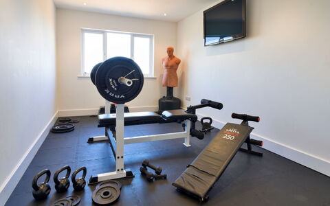 Thorndale: Exercise Equipment, Gym, Room, Flooring, Exercise Machine, Furniture, Floor, Bench, Picture Frame