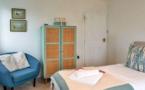 Hillside Rise: Furniture, Interior Design, Floor, Wall, Flooring, Bedroom, Bed, Wood, Room, Bed Sheet