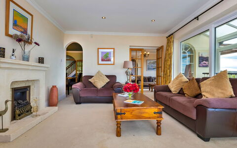 Cliff Lodge: Furniture, Interior Design, Couch, Flooring, Floor, Ceiling, Living Room, Room, Lighting, Home