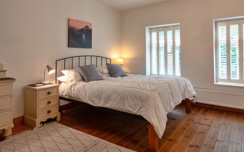 River Cottage: Bed, Bedding, Bedroom, Furniture, Bed Sheet, Interior Design, Floor, Flooring, Wood, Ceiling