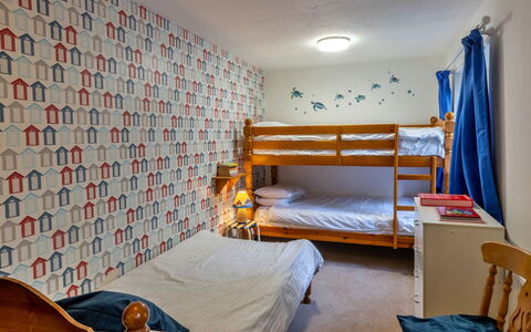 Trimstone Manor - Manor Cottage: Interior Design, Furniture, Wood, Bedroom, Flooring, Floor, Bed, Textile, Room, Bed Sheet