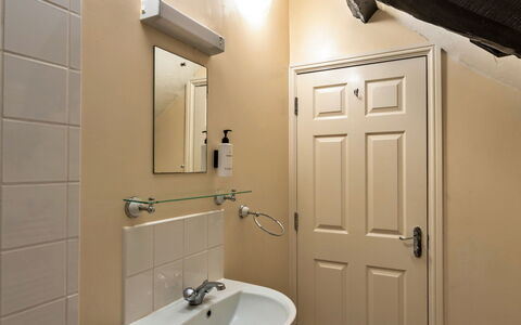 Trimstone Manor - Paddock Cottage: Wall, Plumbing Fixture, Flooring, Floor, Bathroom Sink, Bathroom, Sink, Interior Design, Plumbing, Tap
