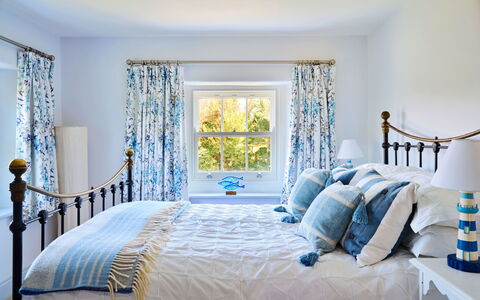 The Anchorage: Blue, Furniture, Interior Design, Bed, Bedroom, Bedding, Bed Sheet, Linens, Textile, Home