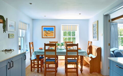 The Anchorage: Furniture, Blue, Flooring, Interior Design, Floor, Wood, Ceiling, Chair, Table, Dining Room