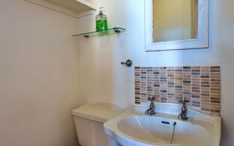 The Wash House, Kingsand: Bathroom, Bathroom Sink, Plumbing Fixture, Wall, Interior Design, Sink, Flooring, Floor, Tap, Plumbing