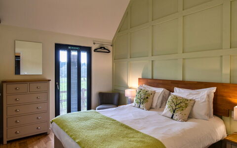 Ploughman'S Row No. 3 at Dairy Cottages: Flooring, Wood, Bedroom, Furniture, Interior Design, Floor, Bed, Ceiling, Bedding, Bed Sheet