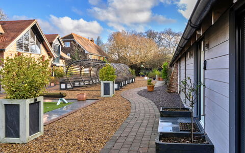 Ploughman'S Row No. 3 at Dairy Cottages: Shrub, Roof, Home, Garden, Cottage, Driveway, Walkway, Landscaping, Yard