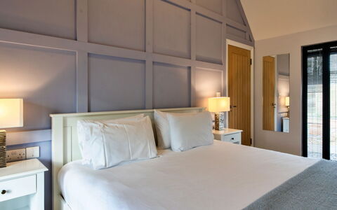 Ploughman'S Row No. 3 at Dairy Cottages: Bed, Interior Design, Bedroom, Furniture, Bedding, Wall, Bed Sheet, Wood, Flooring, Floor