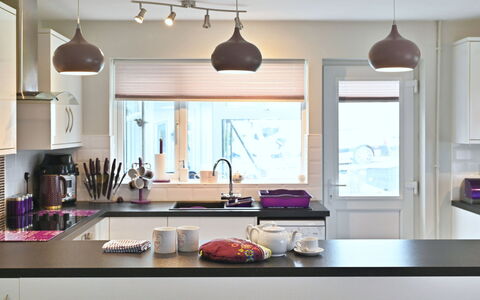 Forget Me Not: Kitchen, Furniture, Interior Design, Countertop, Light Fixture, Ceiling, Kitchen Appliance, Cabinetry, Lighting, Home