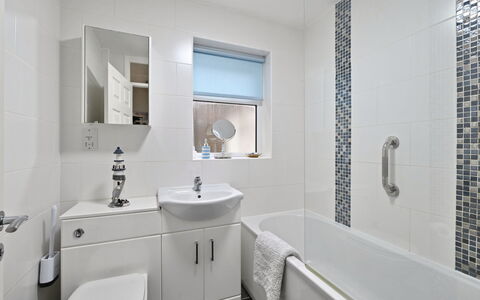 Forget Me Not: Bathroom, Interior Design, Plumbing Fixture, Flooring, Sink, Floor, Tap, Plumbing, Bathroom Sink, Tile