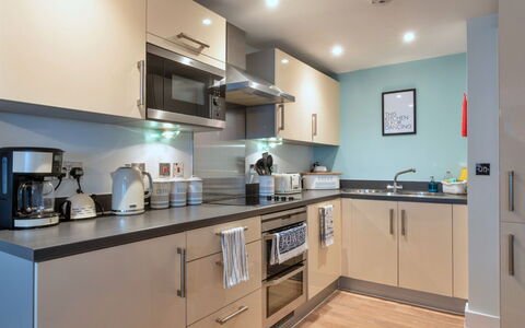 Fowey 602: Furniture, Interior Design, Major Appliance, Cabinetry, Flooring, Countertop, Kitchen Appliance, Kitchen, Floor, Drawer