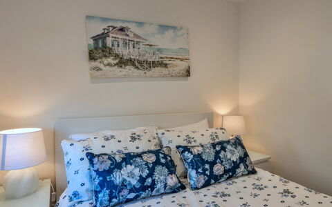 Salt & Stone: Furniture, Interior Design, Bedroom, Bed, Linens, Floor, Bed Sheet, Room, Textile, Bedding