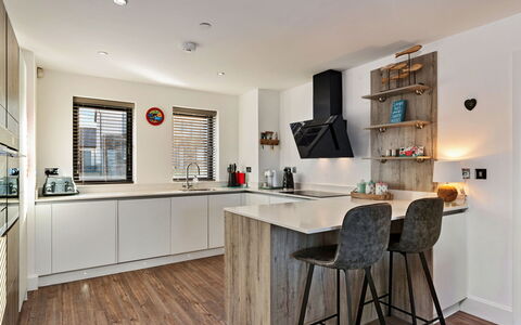 No.1 Sand Banks: Furniture, Interior Design, Flooring, Wood, Countertop, Kitchen, Ceiling, Floor, Light Fixture, Cabinetry