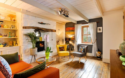 Wallis Cottage: Furniture, Interior Design, Flooring, Wall, Floor, Couch, Chair, Wood, Ceiling, Living Room