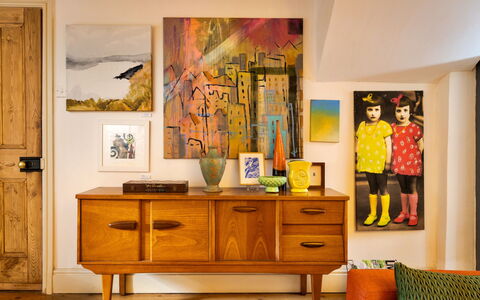 Wallis Cottage: Picture Frame, Interior Design, Furniture, Paint, Living Room, Wood Stain, Modern Art, Drawer, Sideboard, Varnish