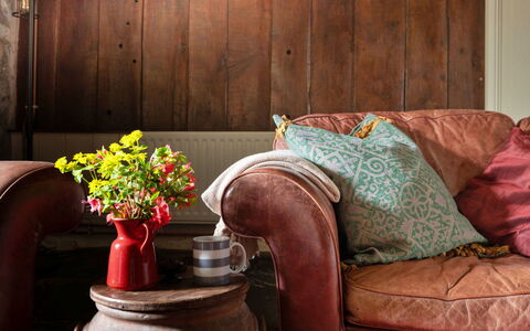 Y Cwtch: Furniture, Wood, Interior Design, Brown, Living Room, Wood Stain, Hardwood, Couch, Plank