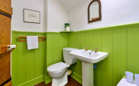 Tafarn Trip: Bathroom, Wall, Plumbing Fixture, Interior Design, Flooring, Tap, Bathroom Sink, Sink, Floor, Plumbing