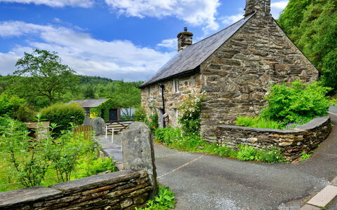 Tafarn Trip: Shrub, House, Cottage, Landscape, Stone Wall, Rural Area, Groundcover, Spring, Village