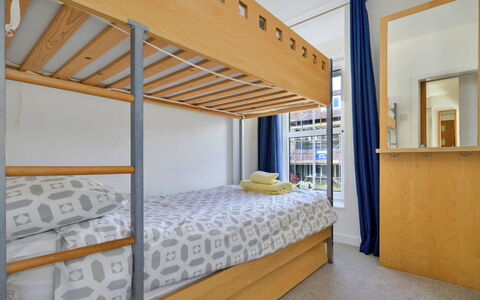 Awel Y Mor: Wood, Interior Design, Flooring, Bunk Bed, Floor, Bed, Bedroom, Apartment, Furniture, Bed Frame