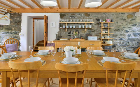 Gladstone: Furniture, Interior Design, Flooring, Wood, Table, Chair, Kitchen & Dining Room Table, Ceiling, Dining Room, Lighting