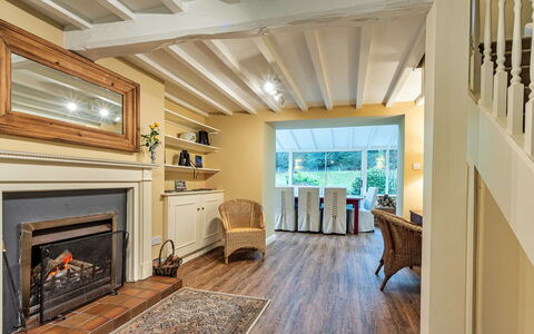 Dolhyfryd Lodge: Interior Design, Furniture, Wall, Flooring, Wood, Ceiling, Floor, Lighting, Wood Flooring, Living Room