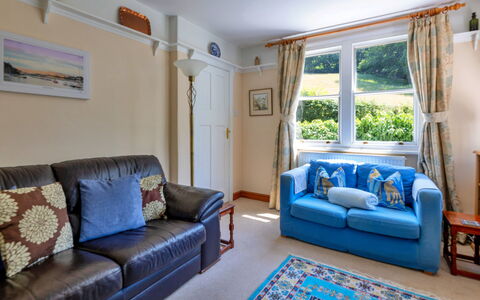 Wern Cottage: Furniture, Interior Design, Couch, Room, Living Room, Flooring, Home, Ceiling, Table