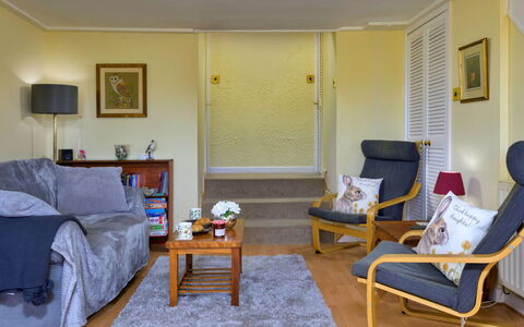 Delfryn: Furniture, Interior Design, Flooring, Floor, Wall, Couch, Wood, Living Room, Room, Lighting