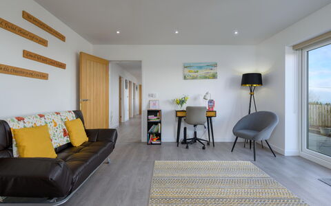 Hedd Wen Cottage: Furniture, Interior Design, Flooring, Floor, Wood, Couch, Ceiling, Room, Living Room, Wood Flooring