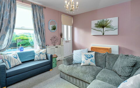 Bryn Derfel House: Furniture, Interior Design, Flooring, Floor, Room, Couch, Ceiling, Textile, Living Room, Lighting
