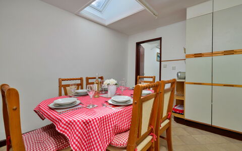 Penlon Cottage: Furniture, Flooring, Interior Design, Wood, Floor, Ceiling, Room, Kitchen, Lighting, Kitchen Appliance