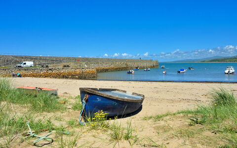 Penlon Cottage: Blue, Boat, Water, Body Of Water, Watercraft, Boats And Boating--Equipment And Supplies, Coast, Beach, Coastal And Oceanic Landforms, Summer