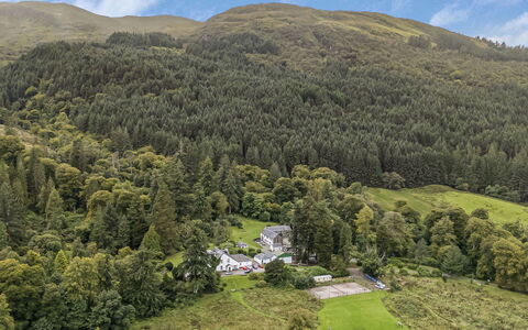 Old Barn at Ormidale House: Tree, Landscape, Highland, House, Home, Rural Area, Hill Station, Human Settlement, Estate, Cottage