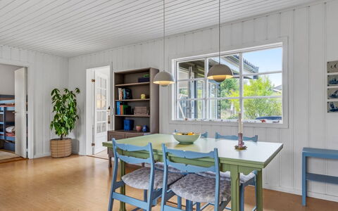 Andrina - 490M from the Sea: Furniture, Interior Design, Flooring, Wood, Ceiling, Floor, Kitchen & Dining Room Table, Dining Room, Table, Chair