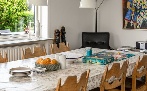 Soleil - 1.5Km from the Sea: Furniture, Interior Design, Flooring, Table, Wood, Kitchen & Dining Room Table, Chair, Floor, Dining Room, Lighting