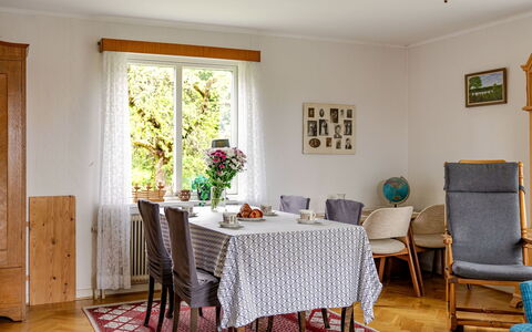 Lantdrömmen: Furniture, Interior Design, Flooring, Floor, Chair, Table, Dining Room, Wood, Room, Kitchen & Dining Room Table