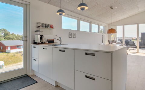 Fromer - 800M from the Sea: Wood, Kitchen, Flooring, Countertop, Floor, Interior Design, Ceiling, Home, Cabinetry, Light Fixture
