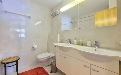 Résidence Mila N°2: Interior Design, Flooring, Bathroom Sink, Plumbing Fixture, Floor, Sink, Bathroom, Tap, Ceiling, Bathroom Cabinet